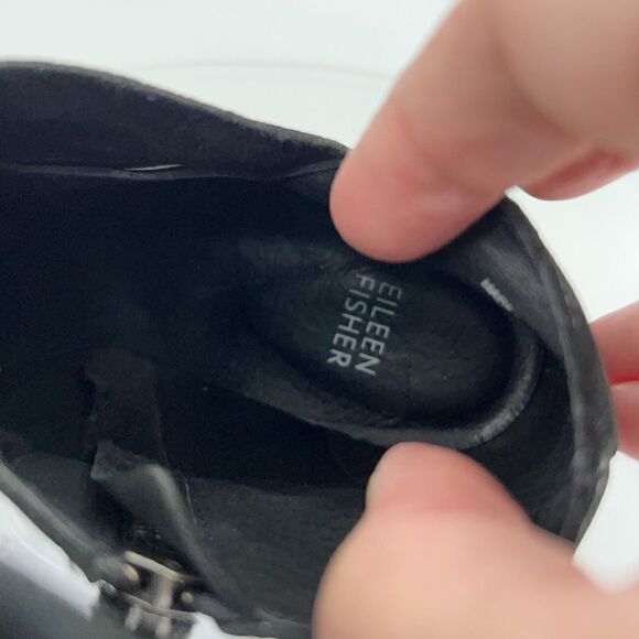 Eileen Fisher Women's Billie Boot Size 7.5 Black Tumbled Nubuck Bootie Ankle - Picture 13 of 14